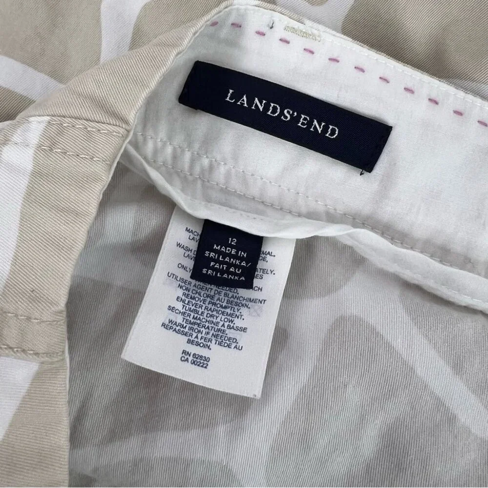 Lands' End skort skirt giraffe print animal Beige and White Patterned Skirt